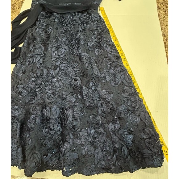 Alex Dress Women’s Size 10P Navy V Neck Tea Length with Detailing  Evening Dress - Picture 11 of 12